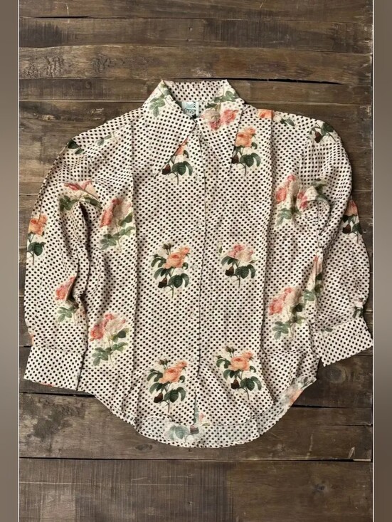 Jaded Gypsy Tops - #1750 Jaded Gypsy To The Point Shirt - Rose Garden